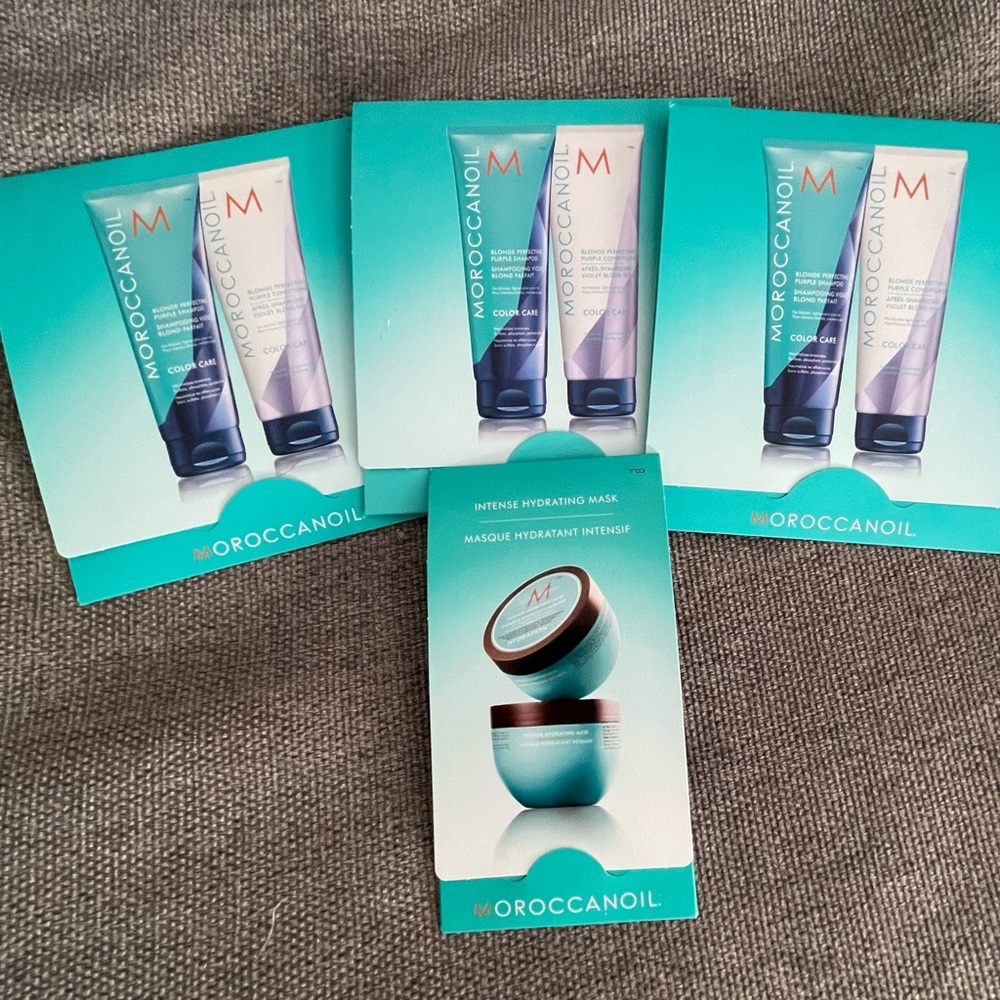 Moroccanoil Purple Shampoo, Conditioner Set of 3 & Intense Hydrating Hair Mask